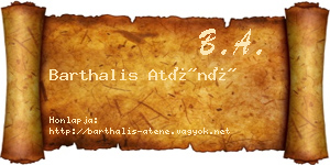 Barthalis Aténé névjegykártya